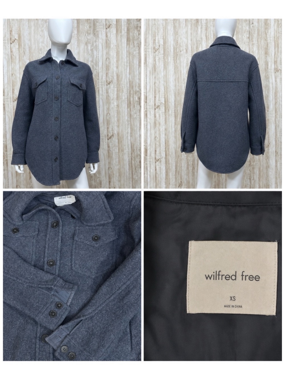 Aritzia Wilfred Free The Ganna Merino Wool Shacket ~ Size XS ~ CL4